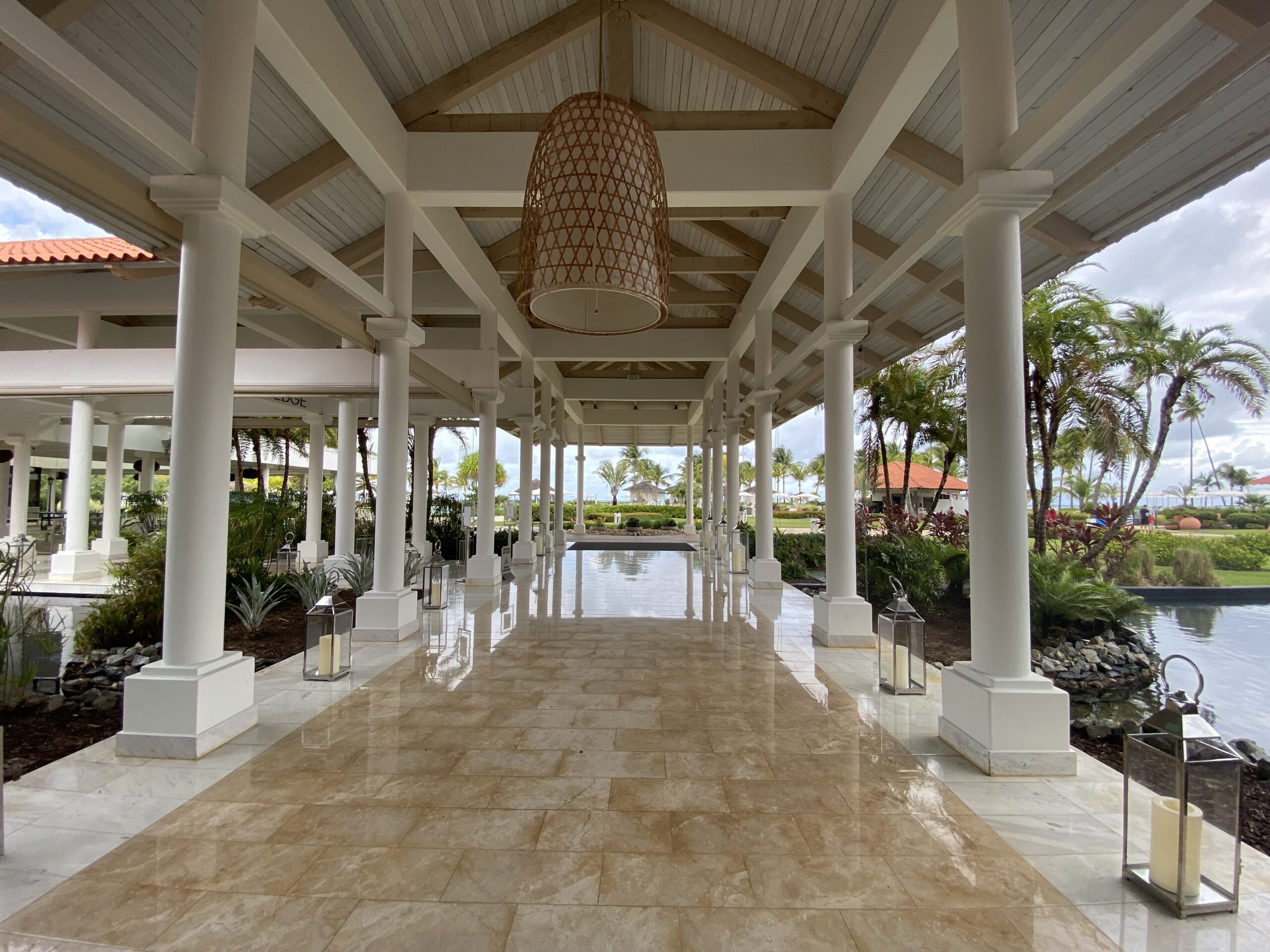 Outdoor hotel view in Puerto Rico.